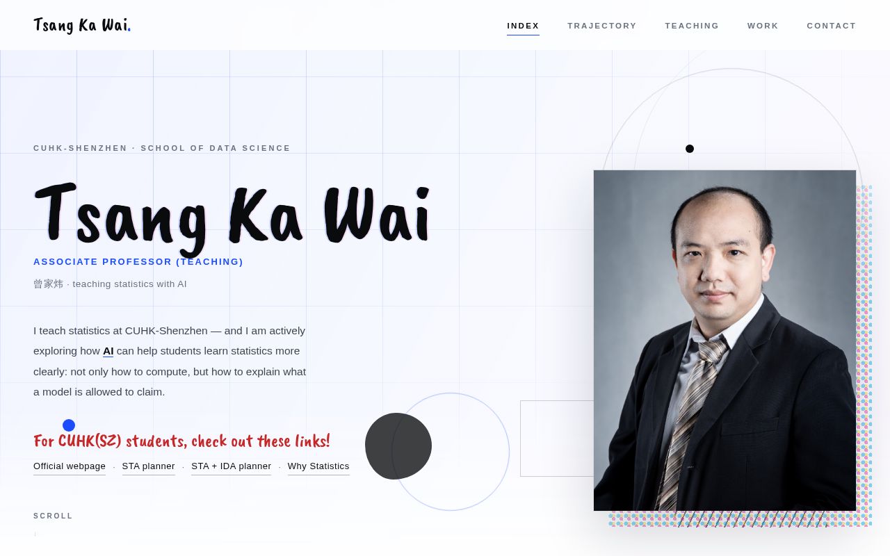 Preview of Personal site of Tsang Ka Wai (homepage)