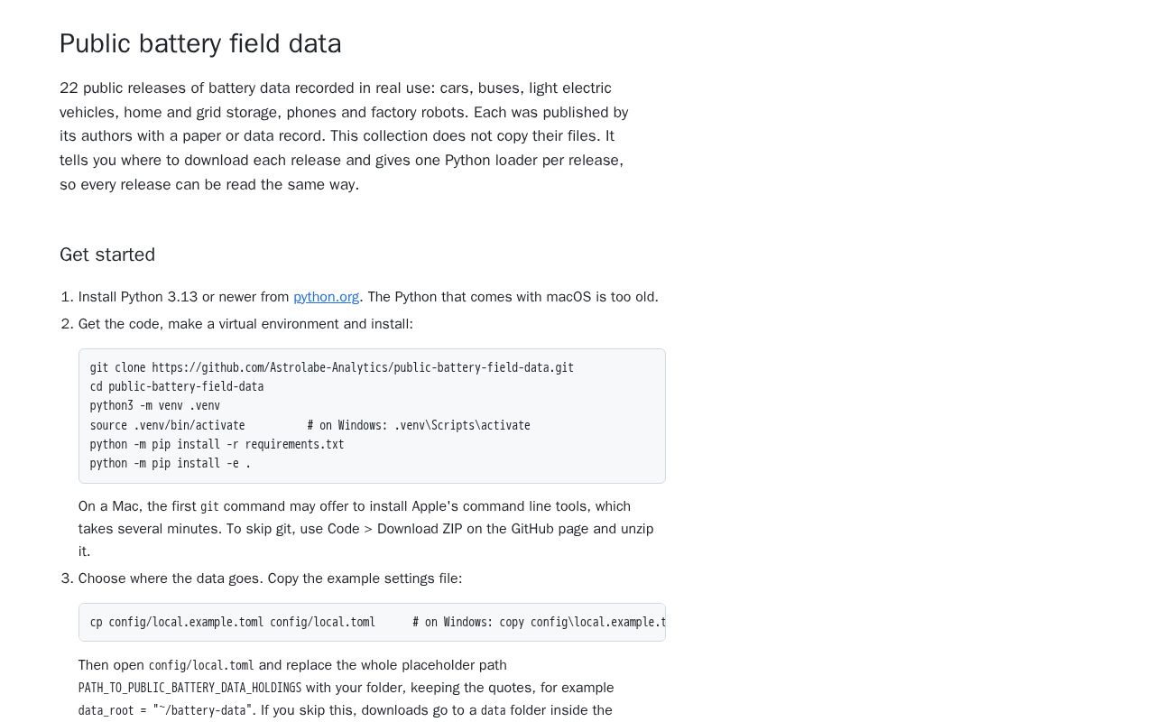 Preview of Public Battery Field Data