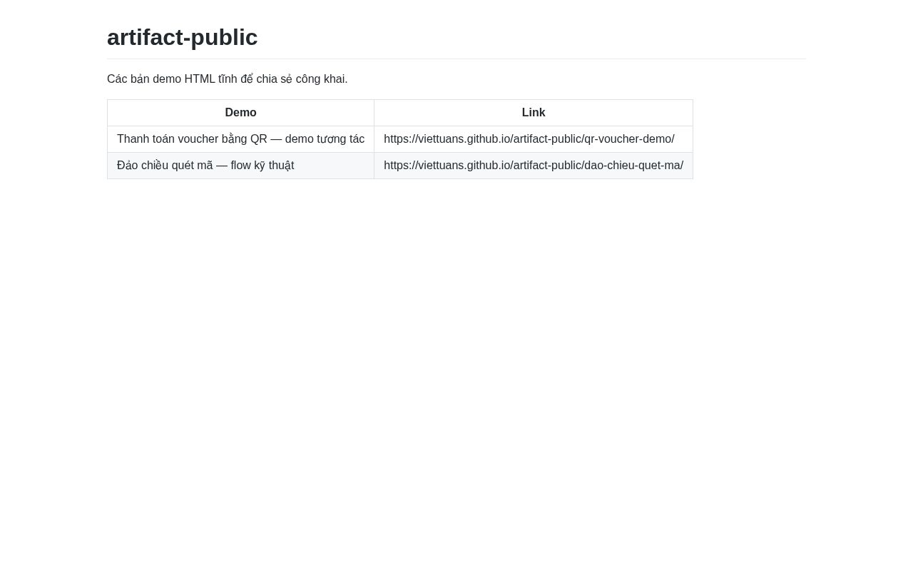 Preview of Artifact Public