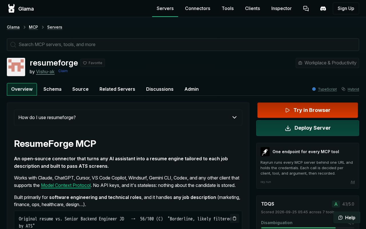Preview of Resumeforge Mcp