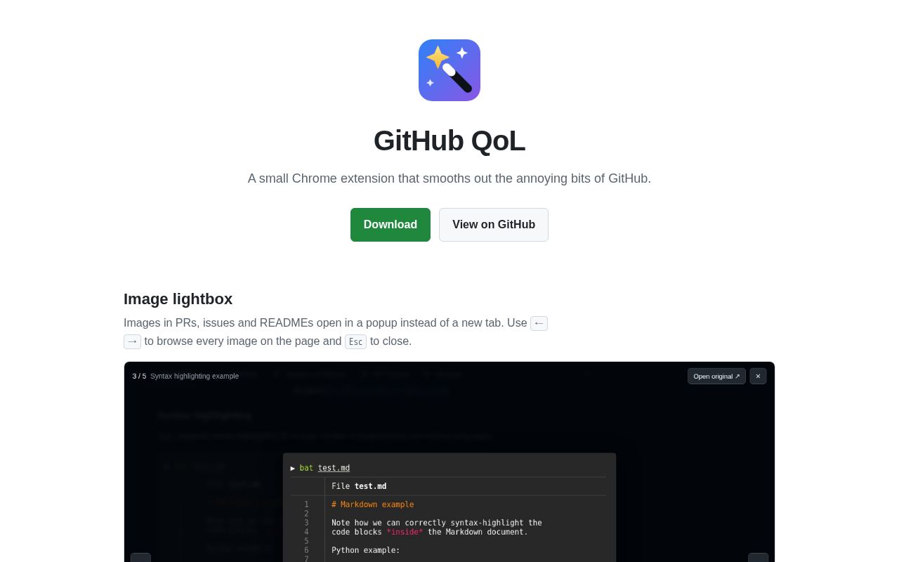 Preview of Github Qol