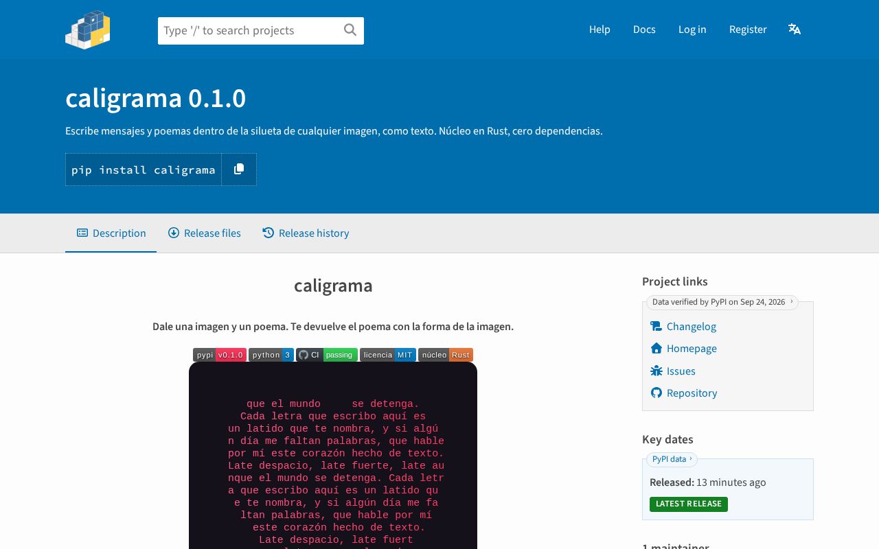 Preview of Caligrama