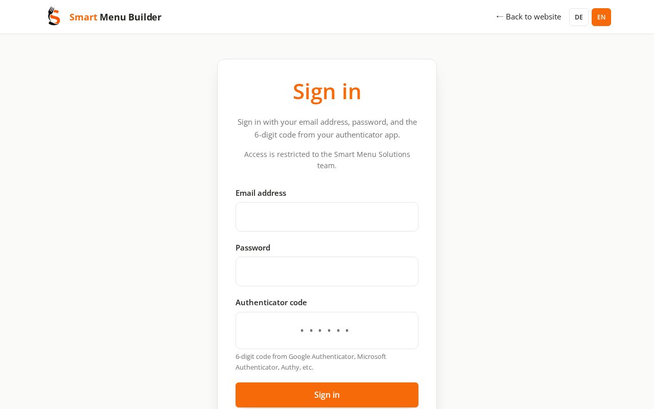 Preview of Smart Menu Builder