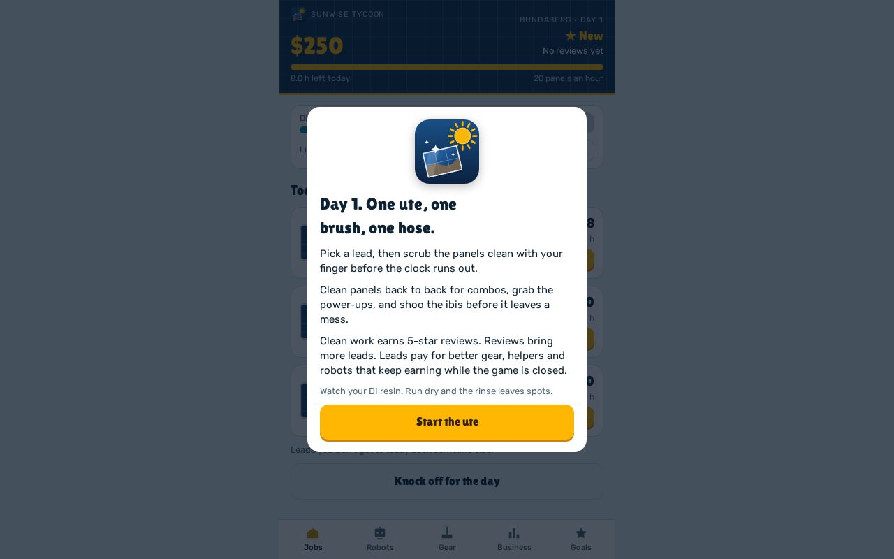 Preview of Sunwise Solar Cleaning Tycoon