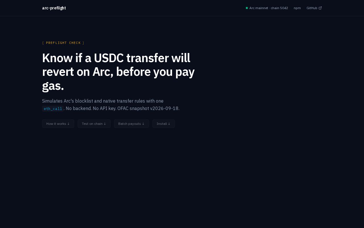 Preview of Arc Preflight