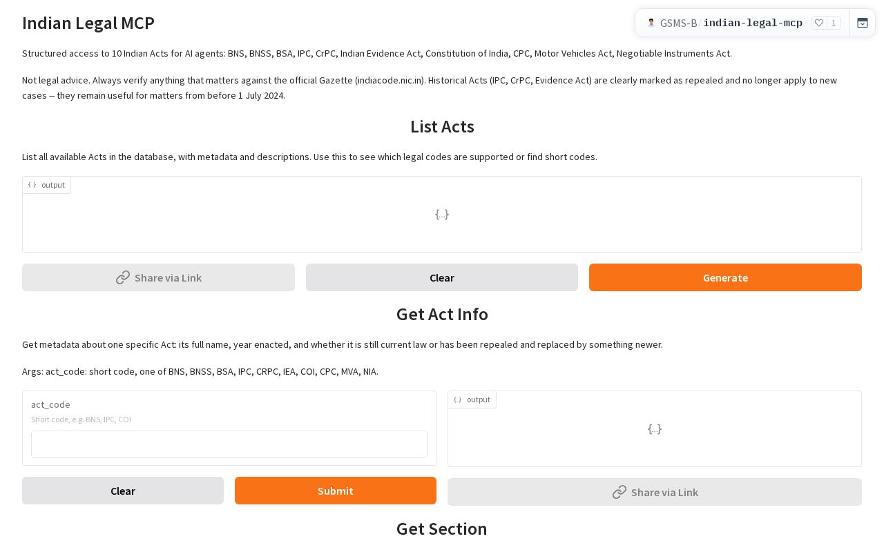 Preview of Indian Legal MCP