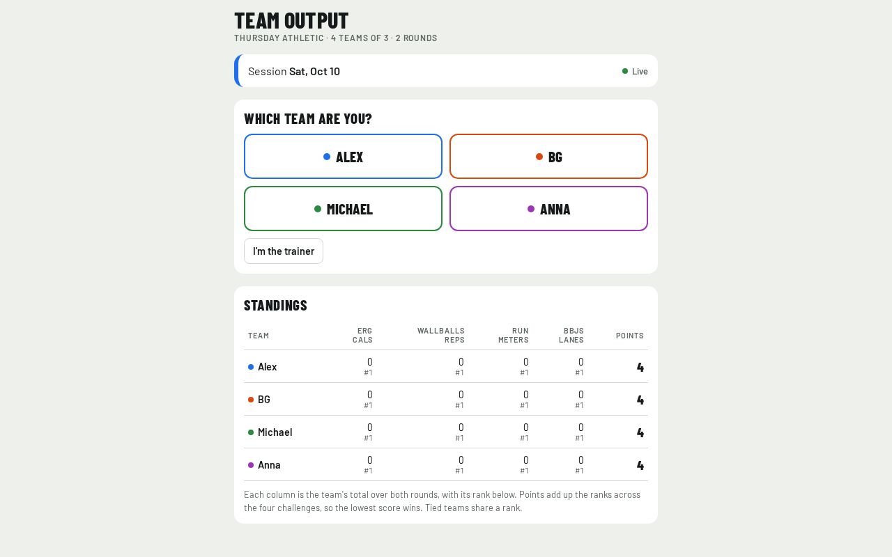 Preview of Athletic Output Live