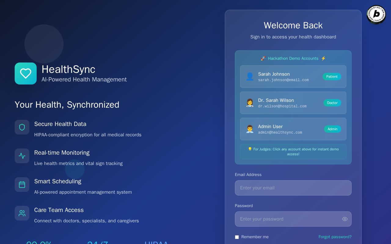 Preview of HealthSync App