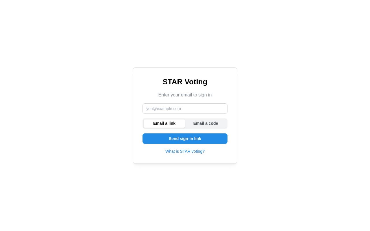 Preview of An app for making and participating in STAR voting polls