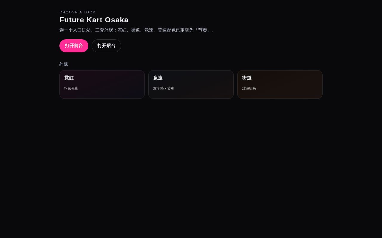 Preview of Furture Kart Osaka street kart site