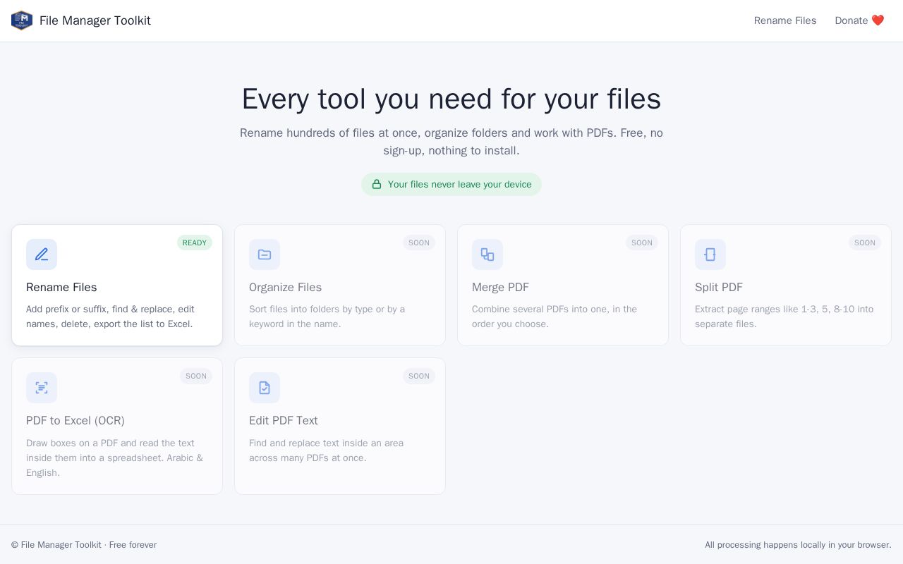 Preview of File Manager Toolkit