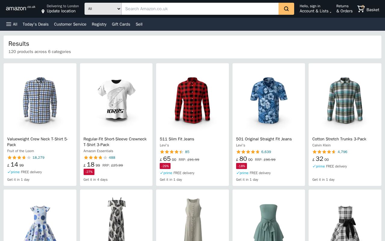 Preview of Amazon Clone 8x
