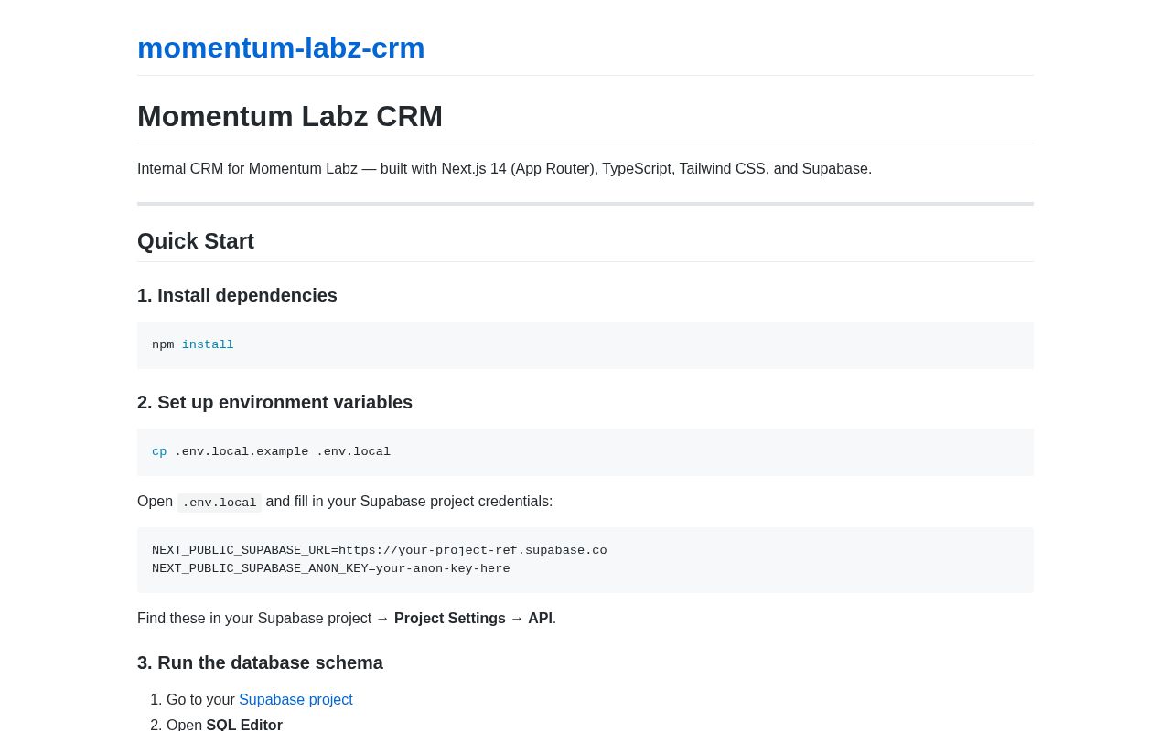 Preview of Momentum Labz Crm