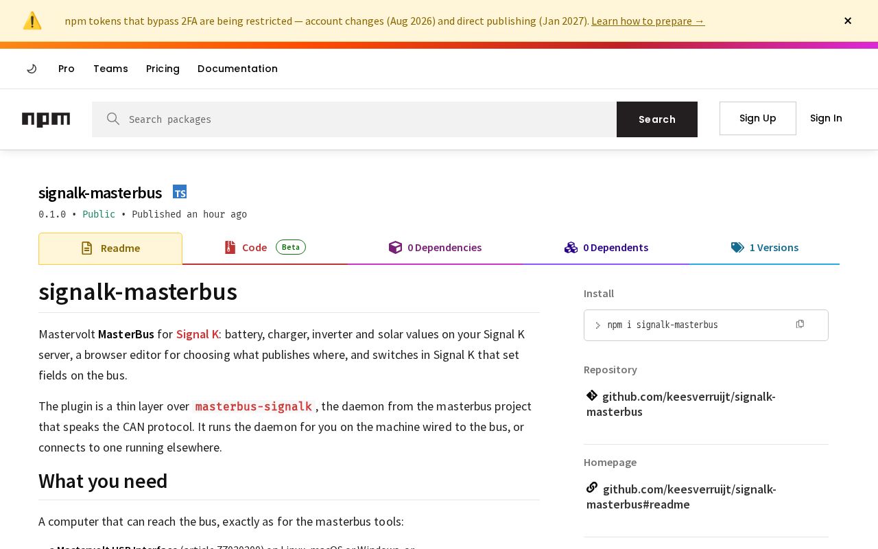 Preview of Signalk Masterbus