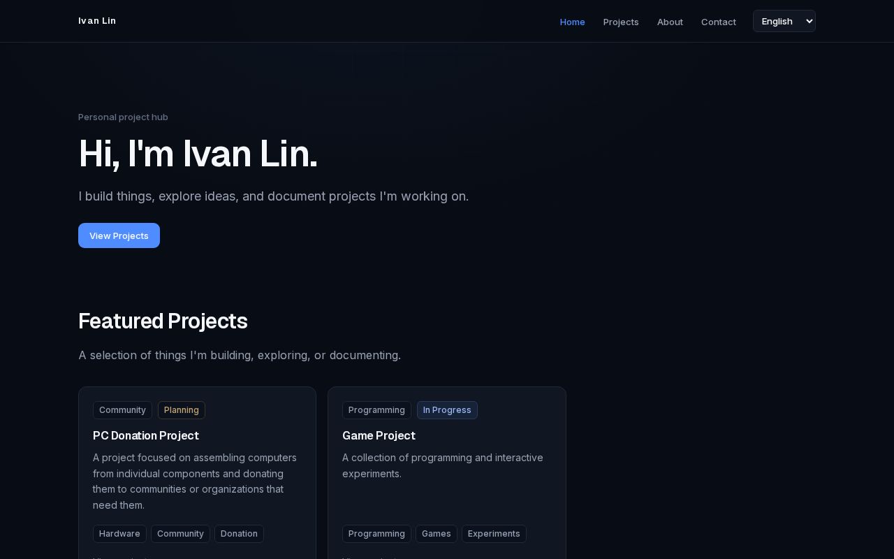 Preview of Personal Website