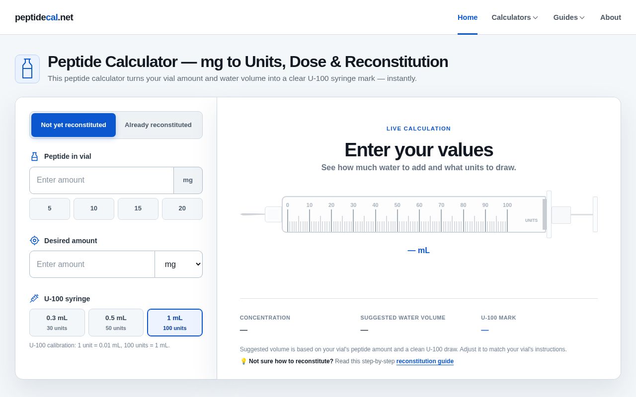 Preview of Peptide Calculator