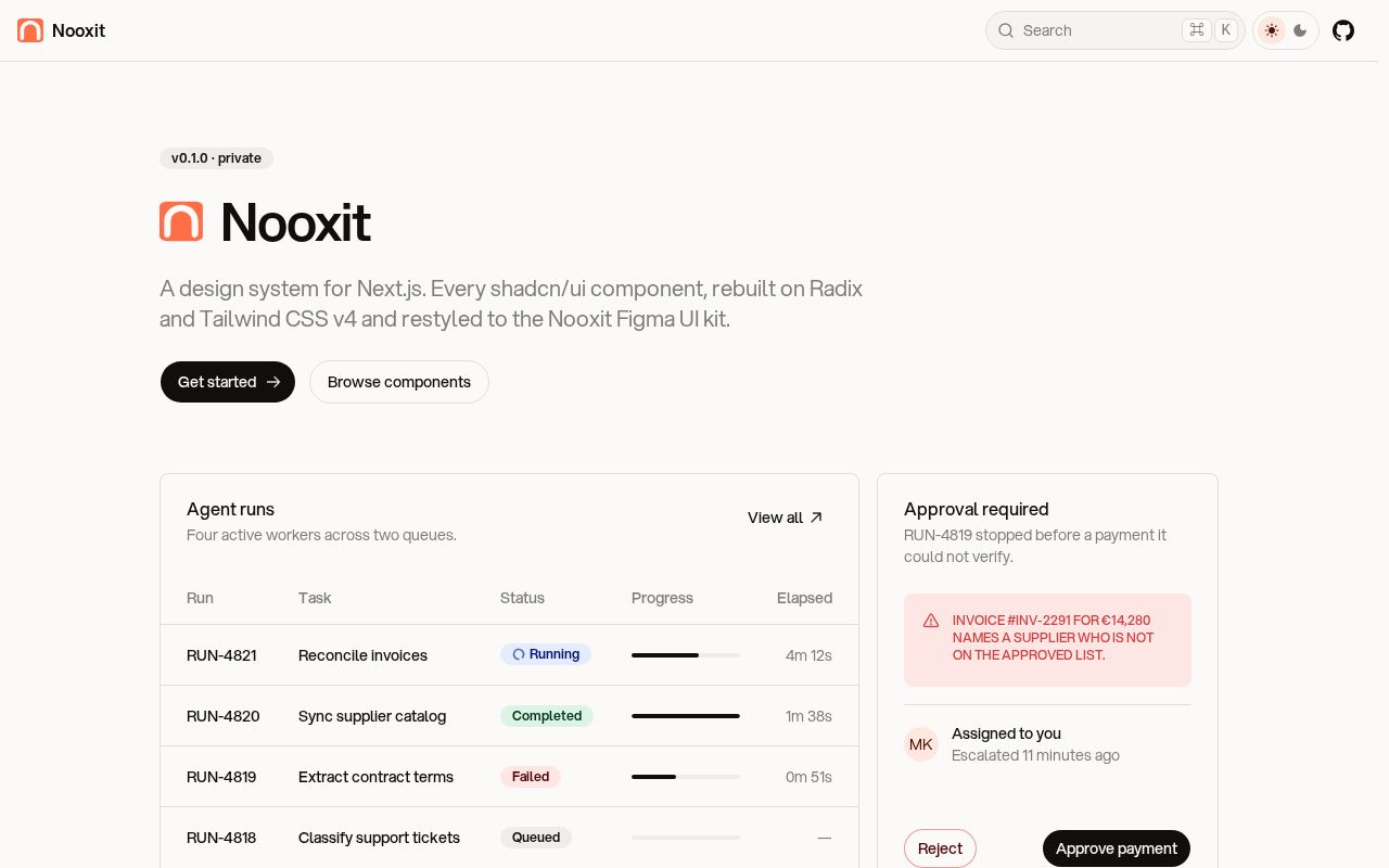 Preview of Nooxit Design System