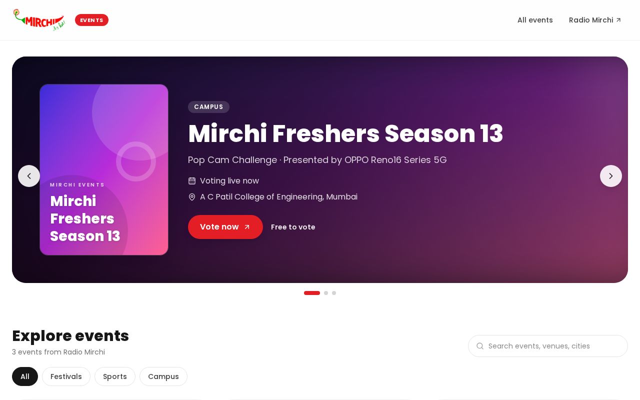 Preview of Mirchi Events