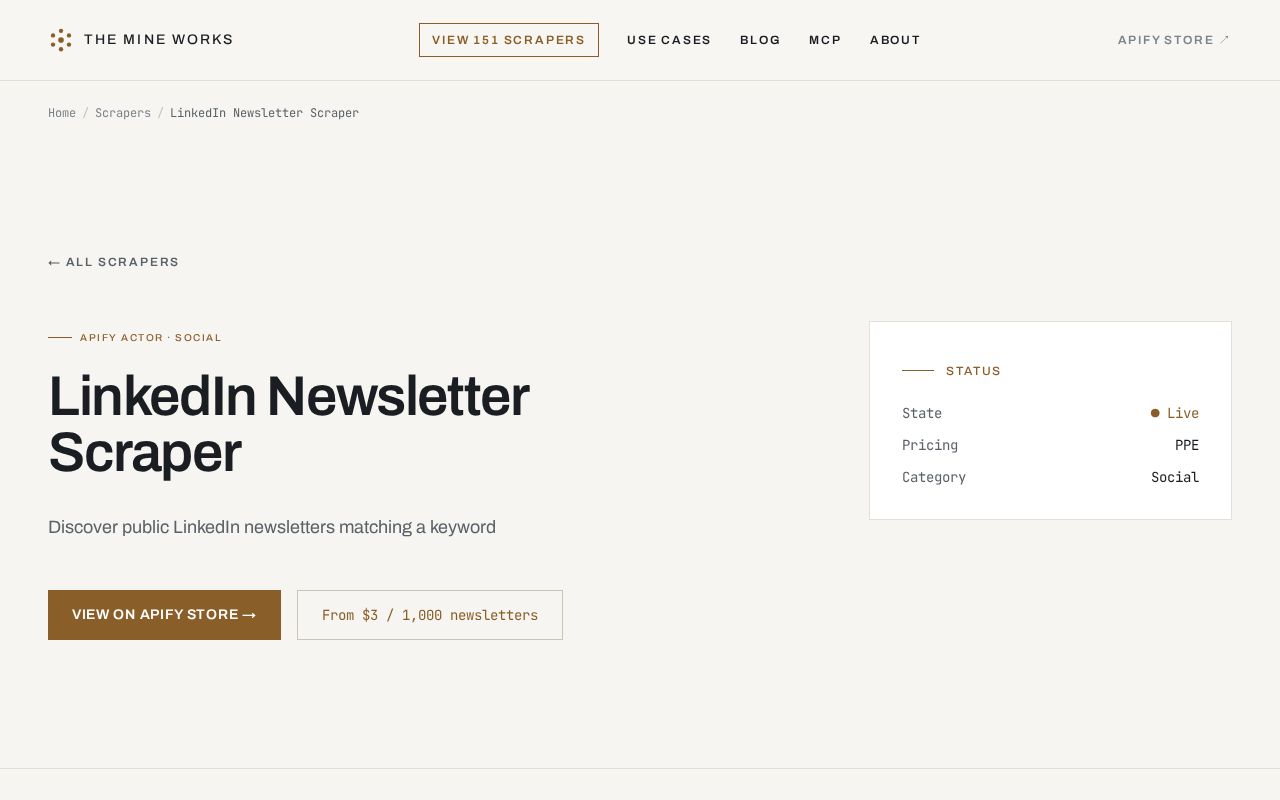 Preview of Linkedin Newsletter Scraper