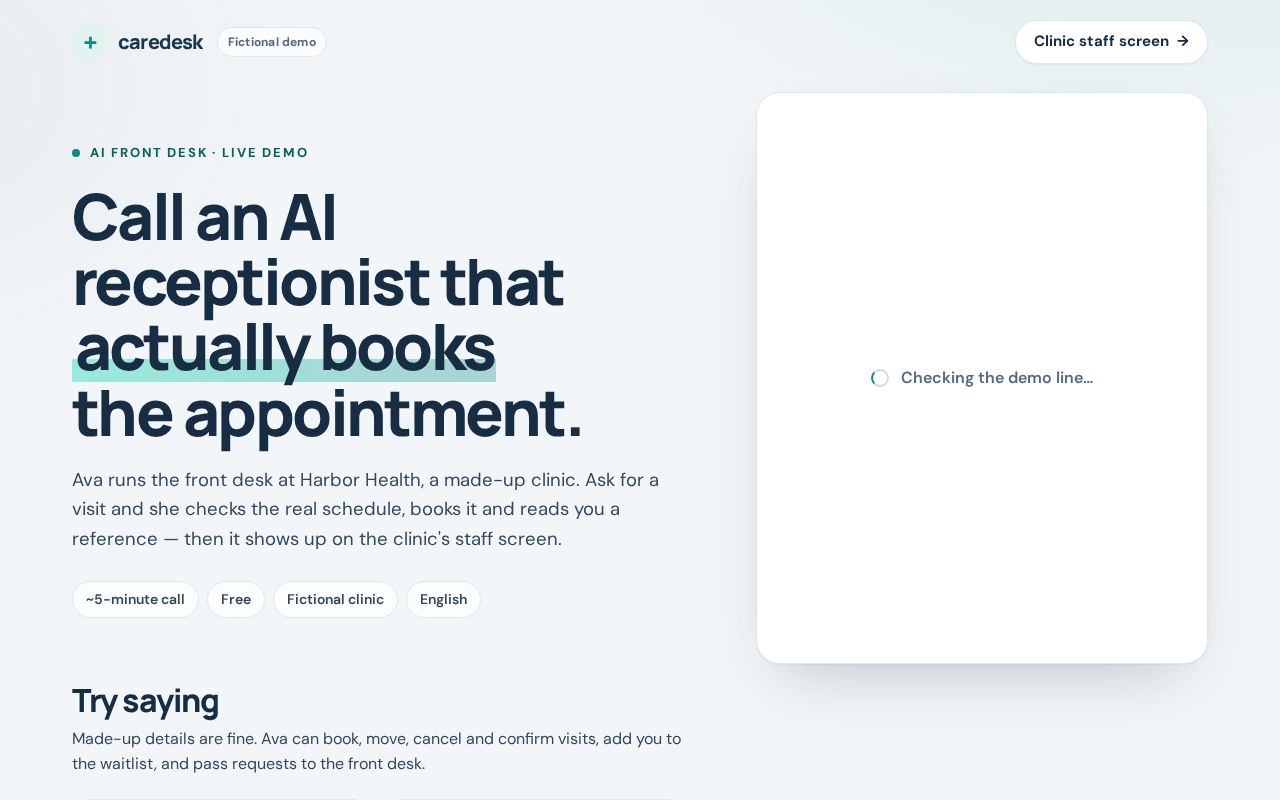 Preview of Ai Healthcare Front Desk