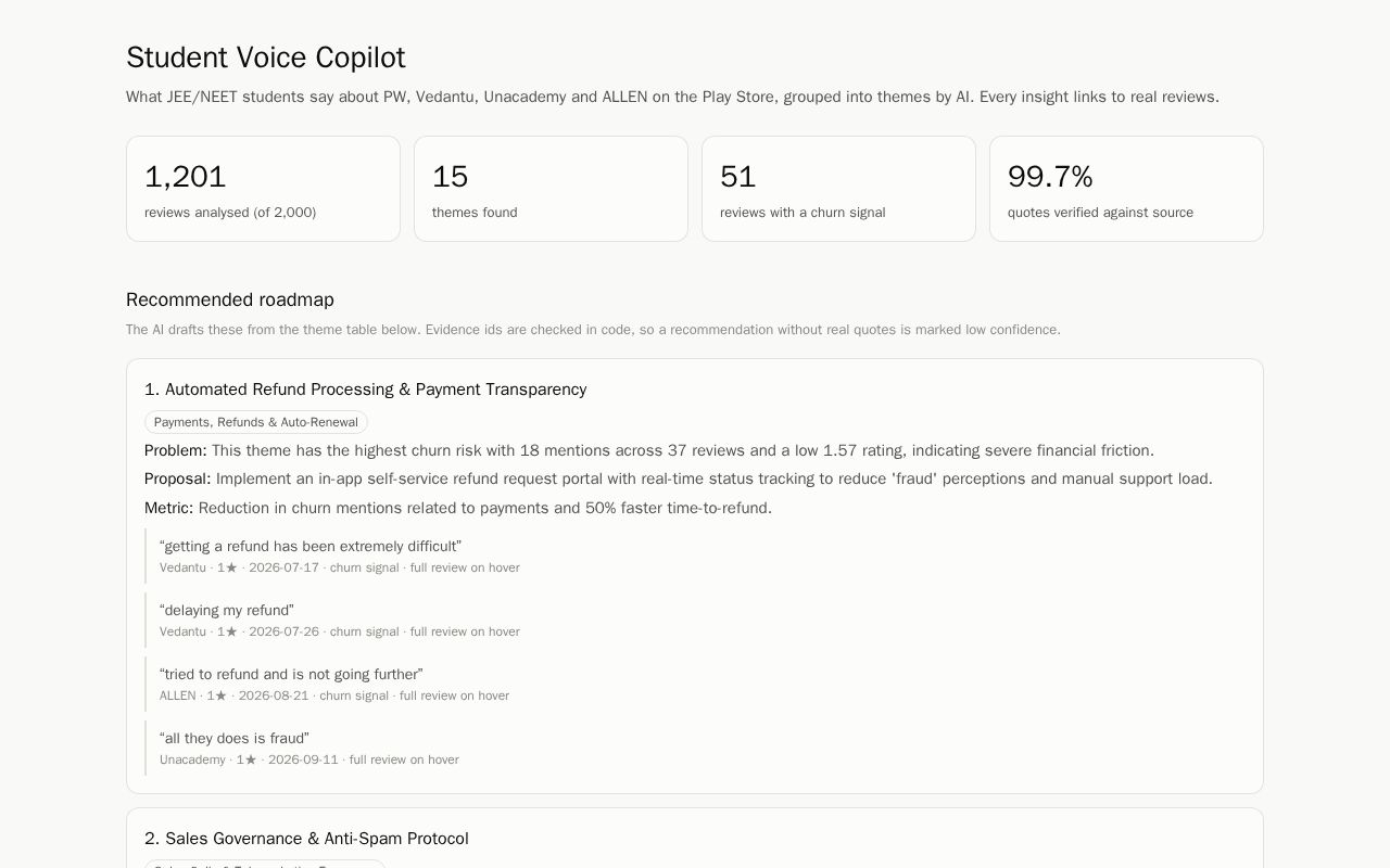 Preview of Student Voice Copilot