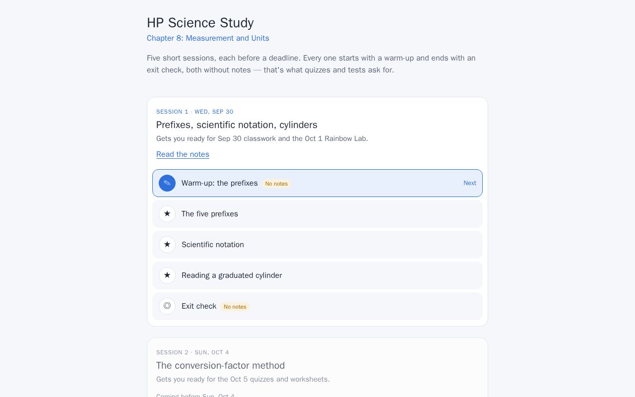 Preview of HP Science Study