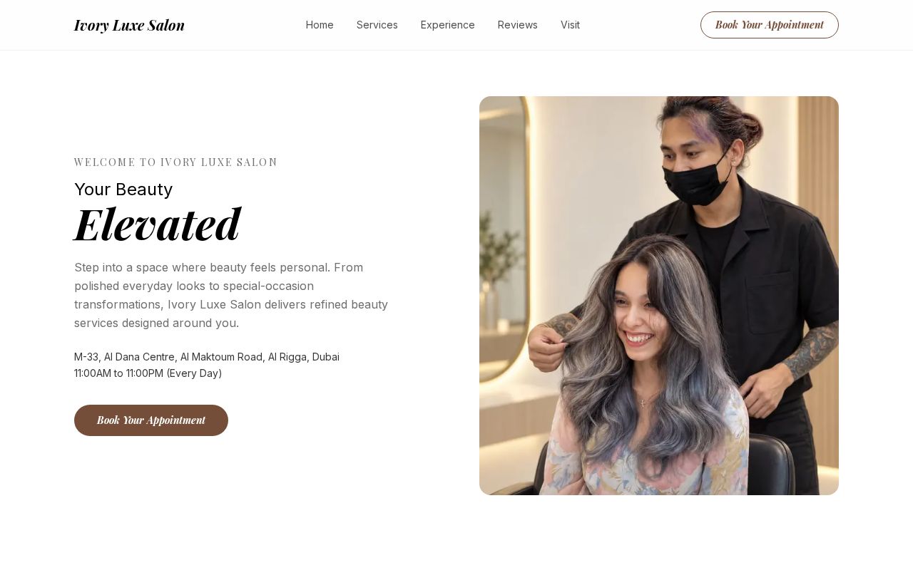 Preview of IvoryLuxeSalonWebsite