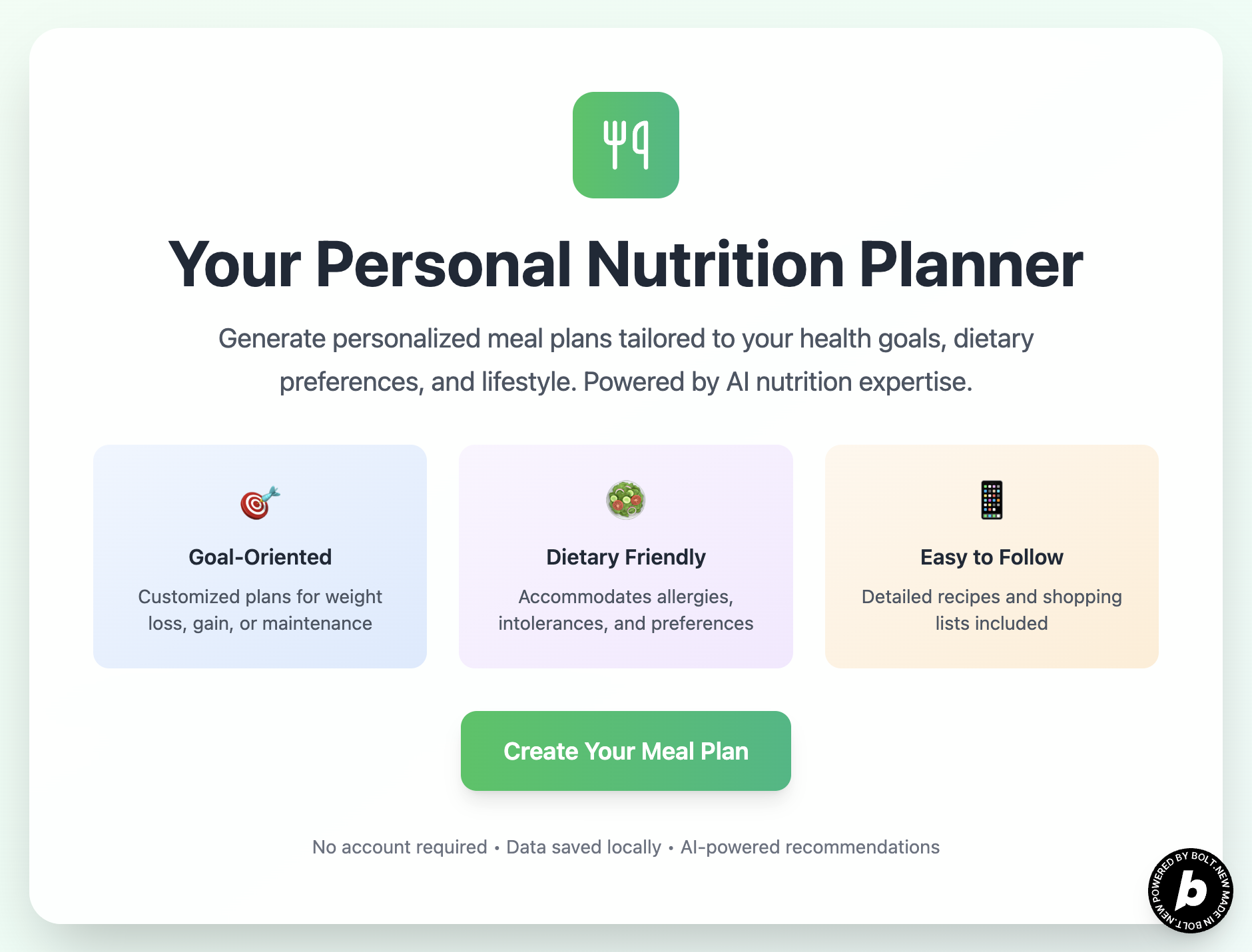 Preview of NutriPlanFor.me
