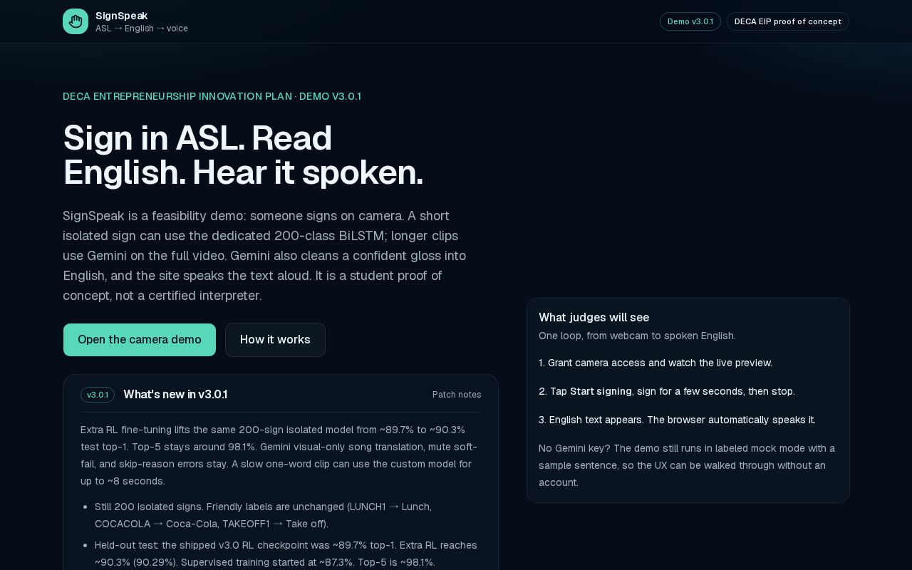 Preview of Signspeak Asl Poc