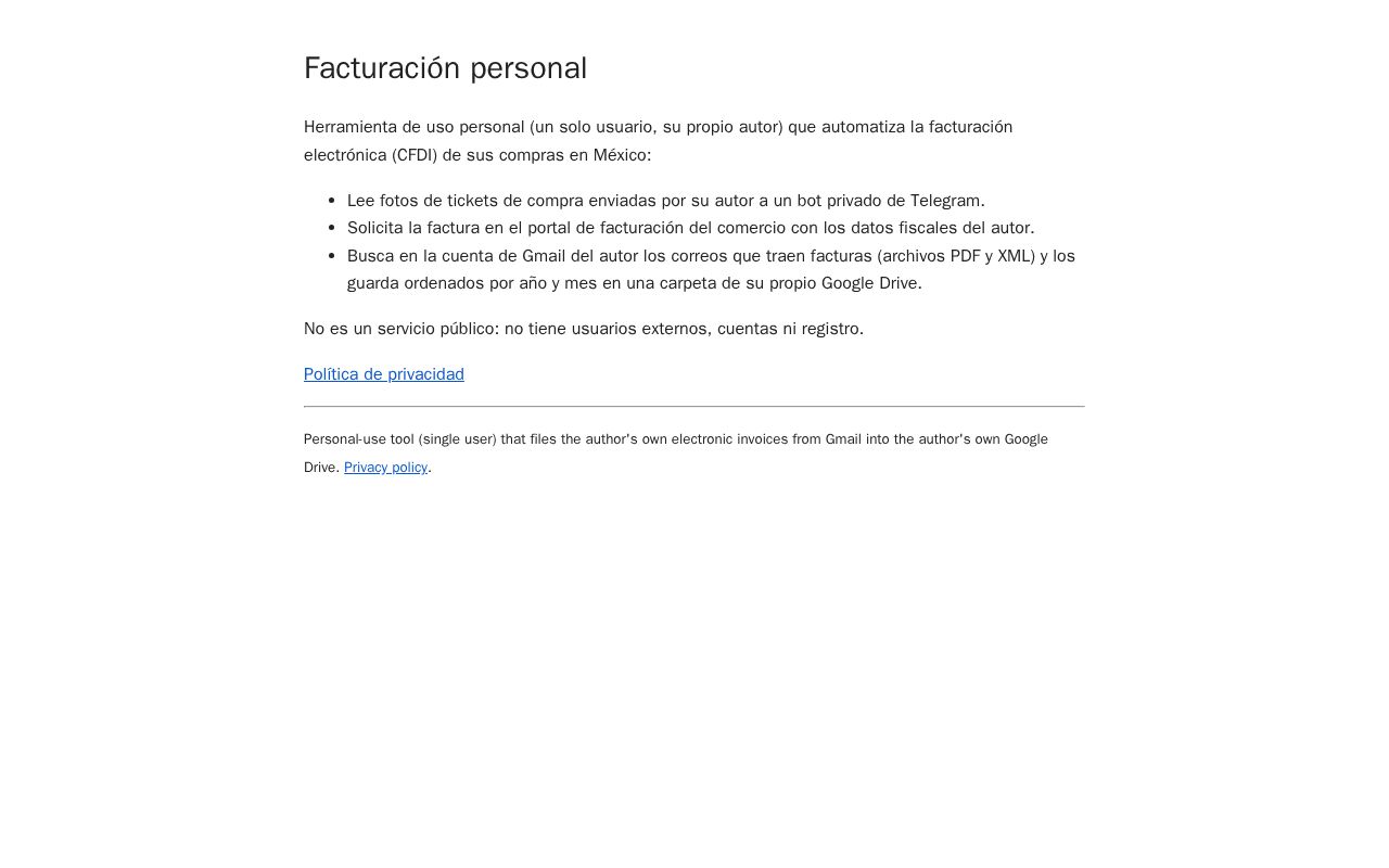 Preview of Facturación personal
