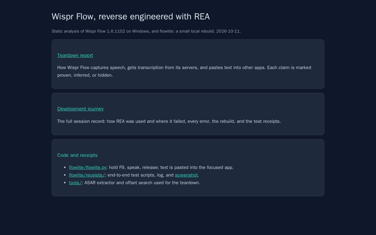 Preview of Wispr Flow Rea Teardown