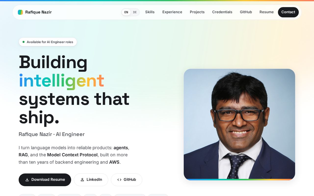 Preview of Personal portfolio - AI Engineer