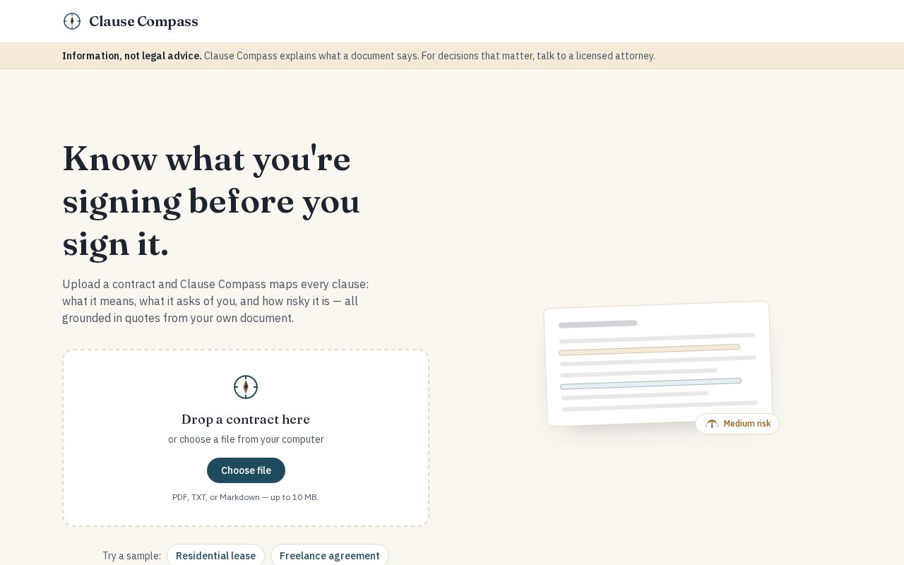 Preview of Clause Compass