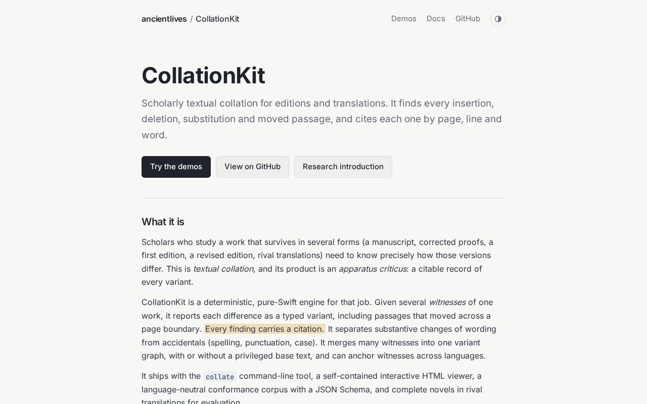 Preview of CollationKit