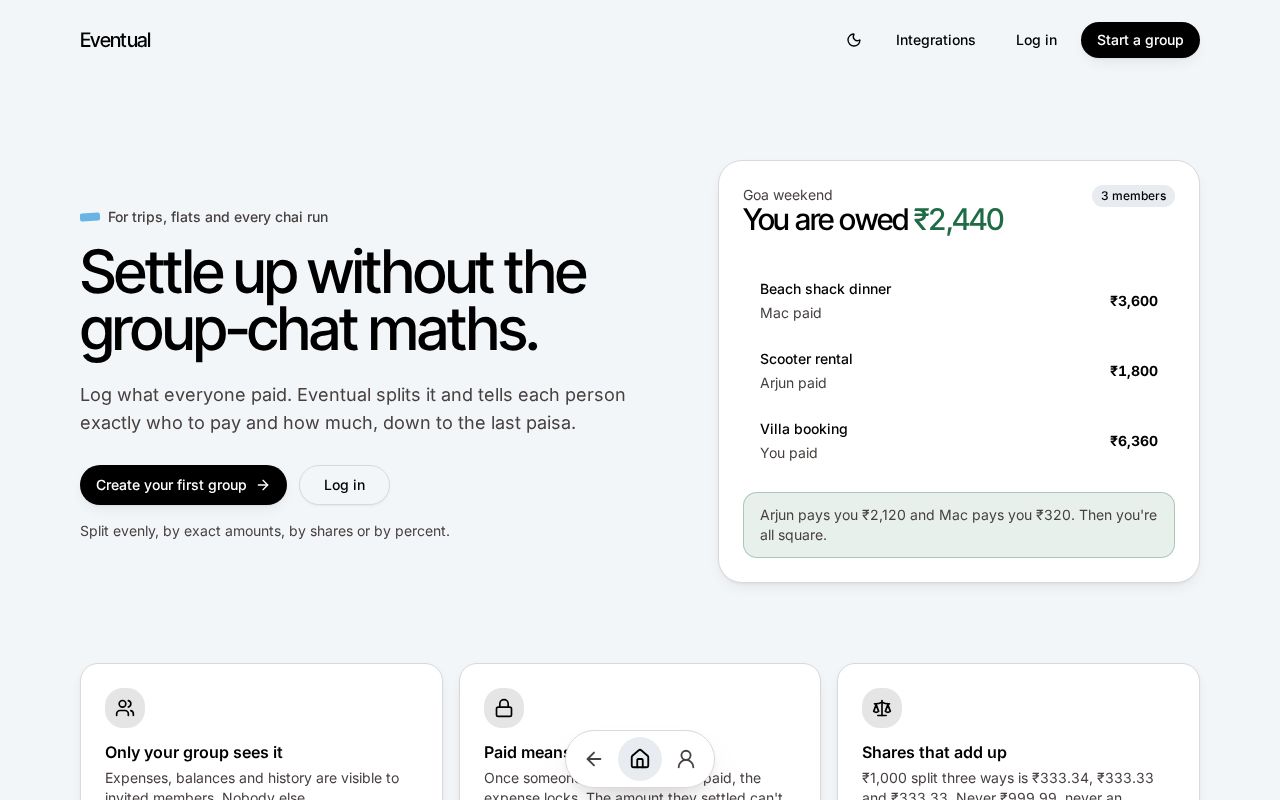 Preview of Slop alternative to Splitwise