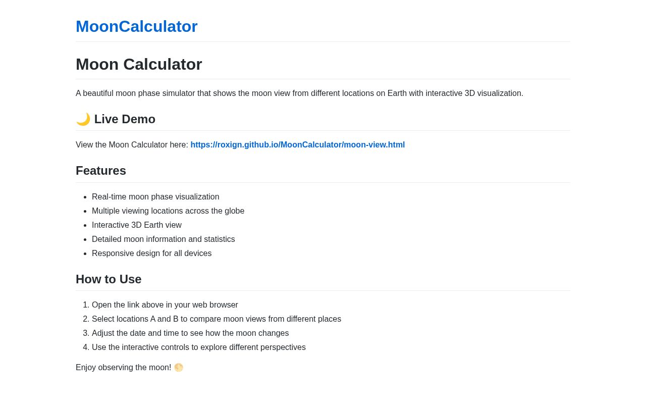 Preview of MoonCalculator