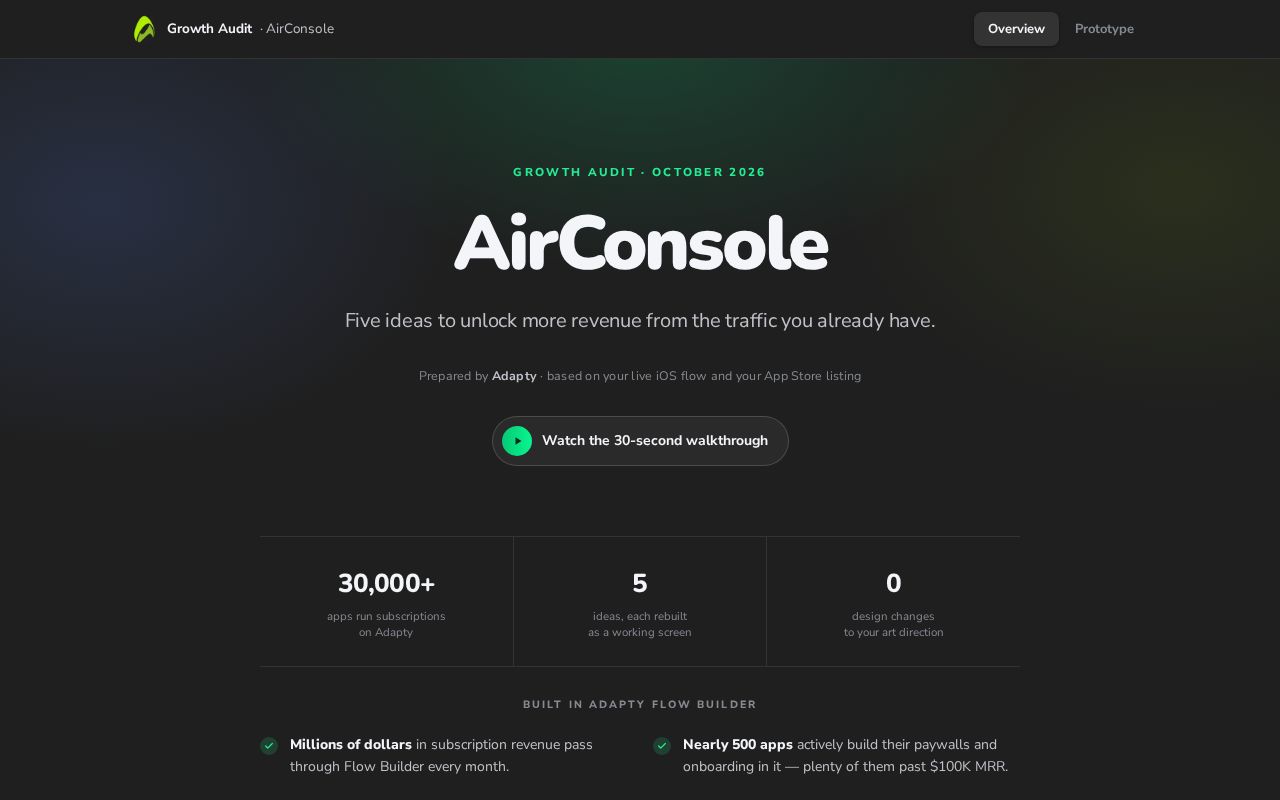 Preview of Airconsole Flow Rebuild