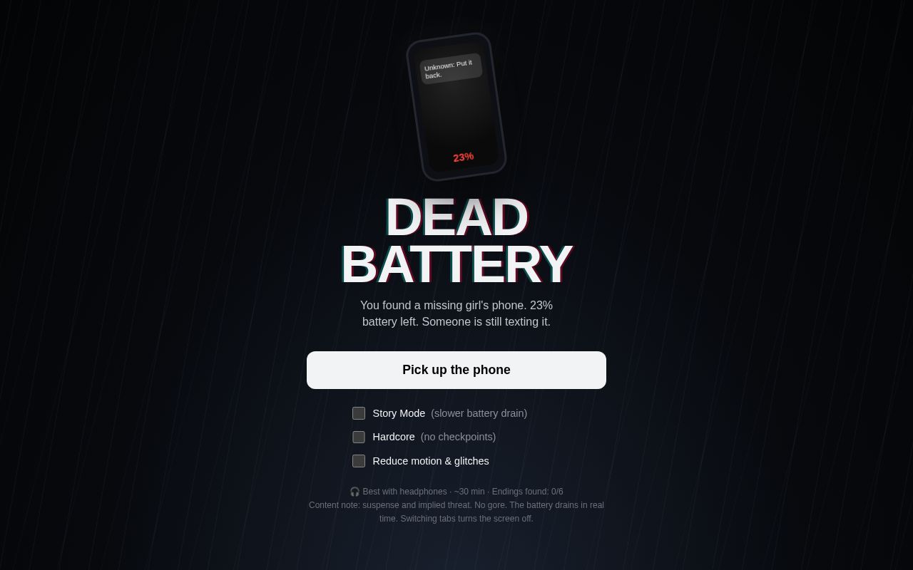 Preview of Dead Battery