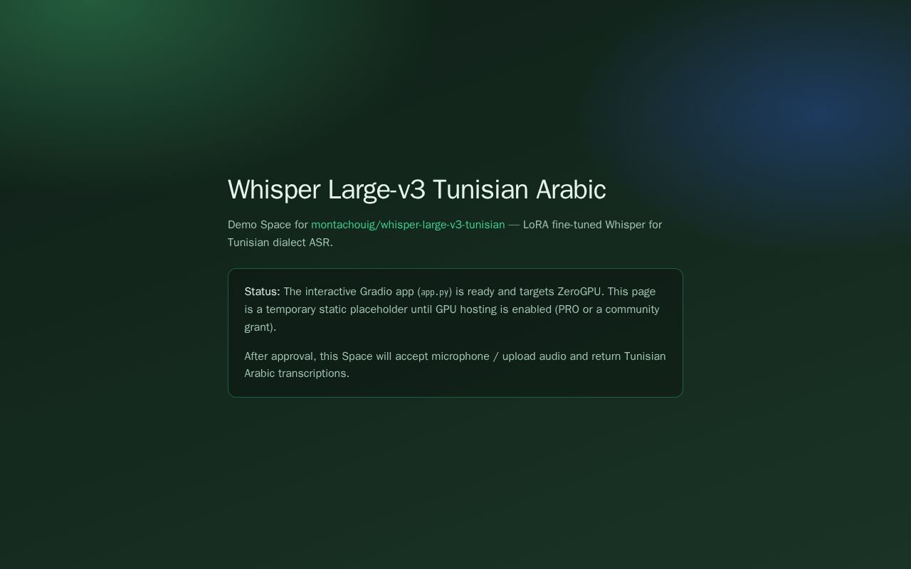 Preview of Whisper Large V3 Tunisian