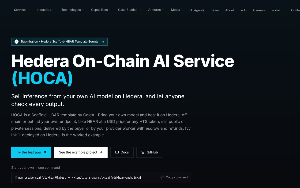 Preview of Scaffold Hbar Onchain Ai