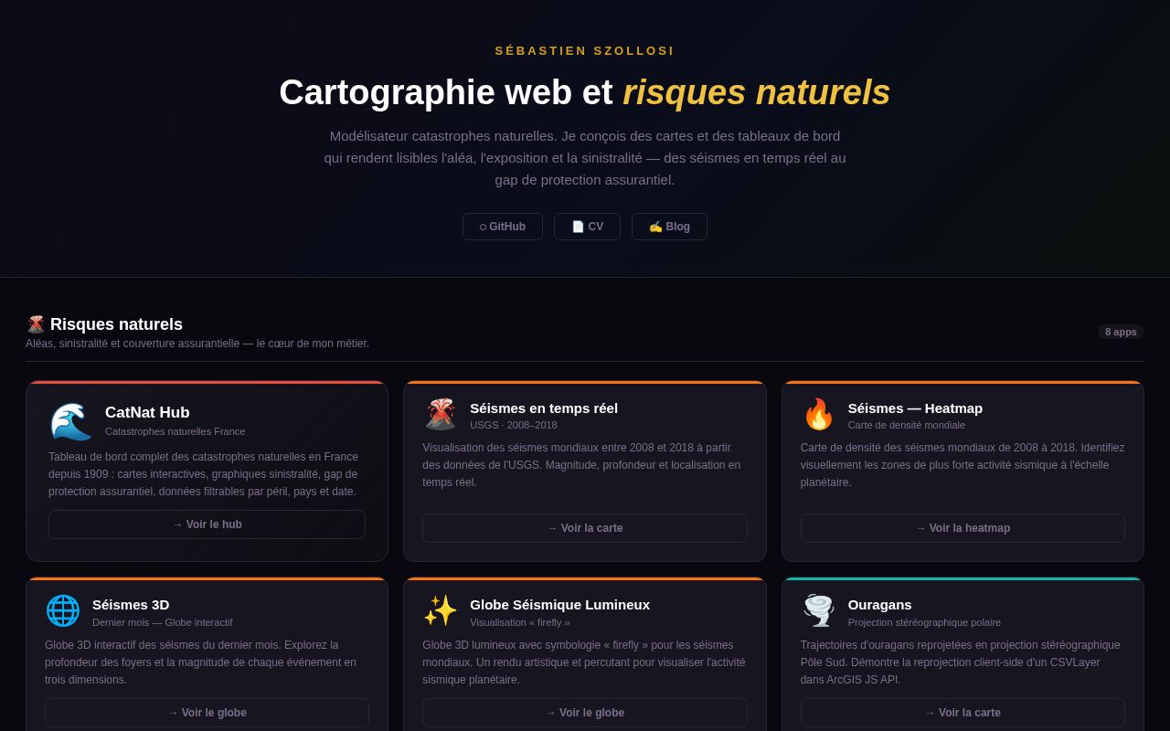 Preview of Cartographie web et analyse des risques naturels — Sébastien Szollosi