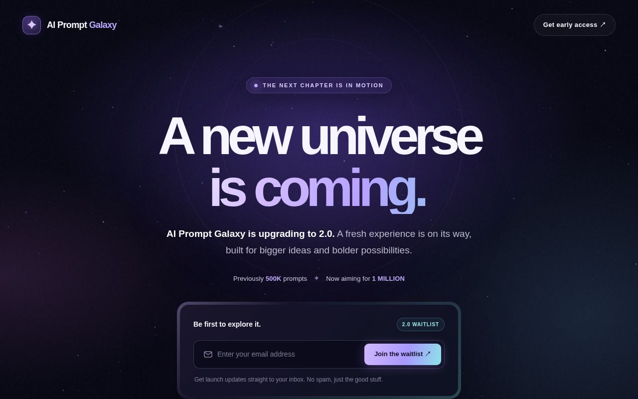 Preview of AI Prompt Galaxy: 500,000+ Prompts
