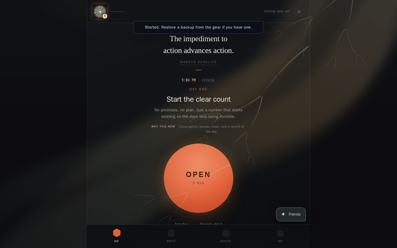 Preview of One app: do one thing, write anything and it sorts itself, advice when you are stuck.