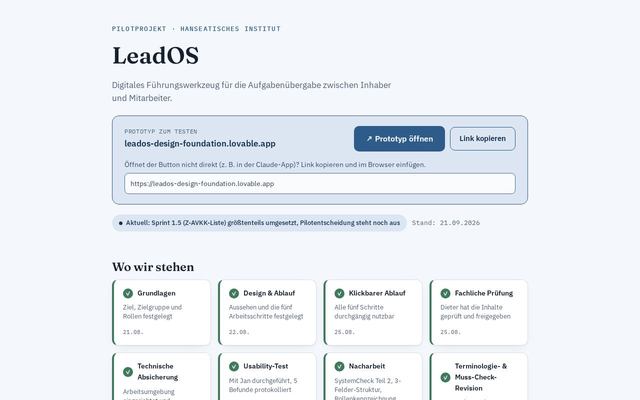 Preview of Leados Arbeitsstand