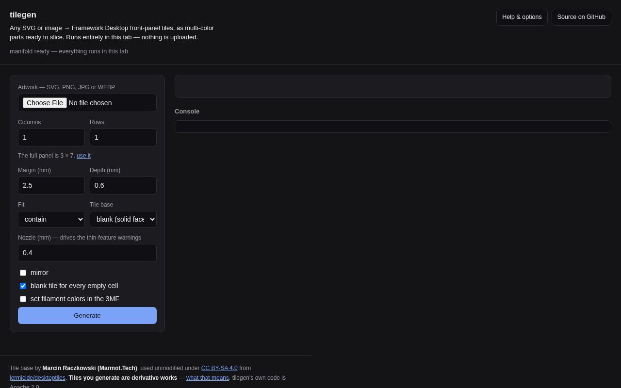 Preview of Framework Tile Maker
