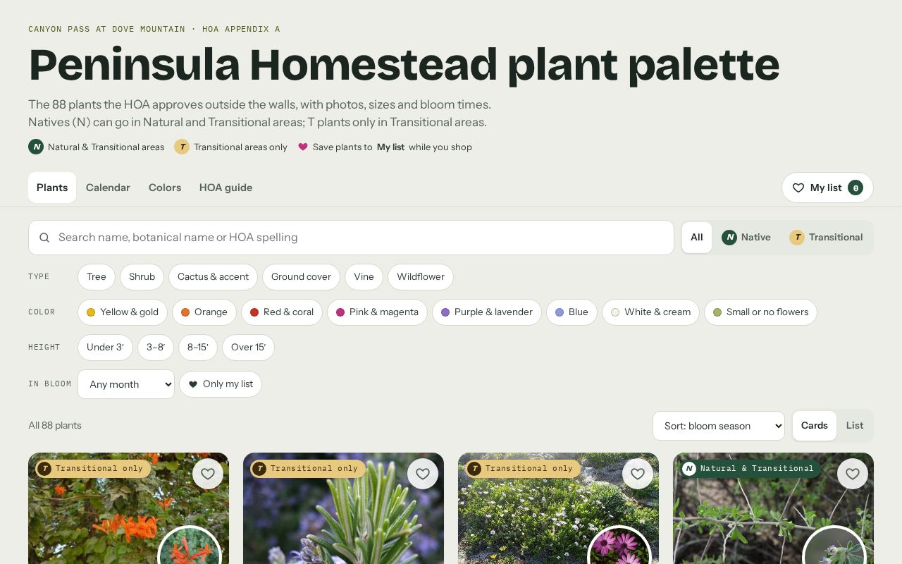 Preview of Peninsula Homestead Plant Palette