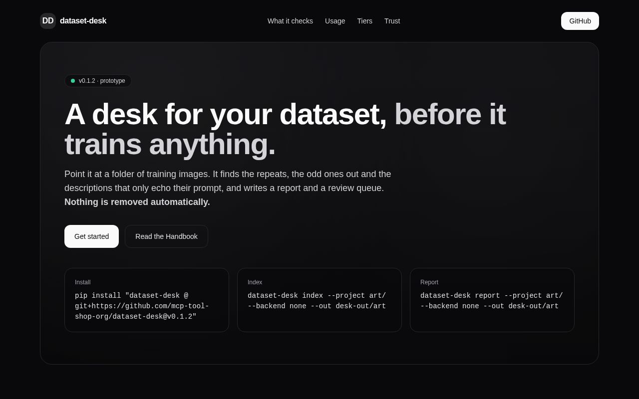 Preview of Dataset Desk