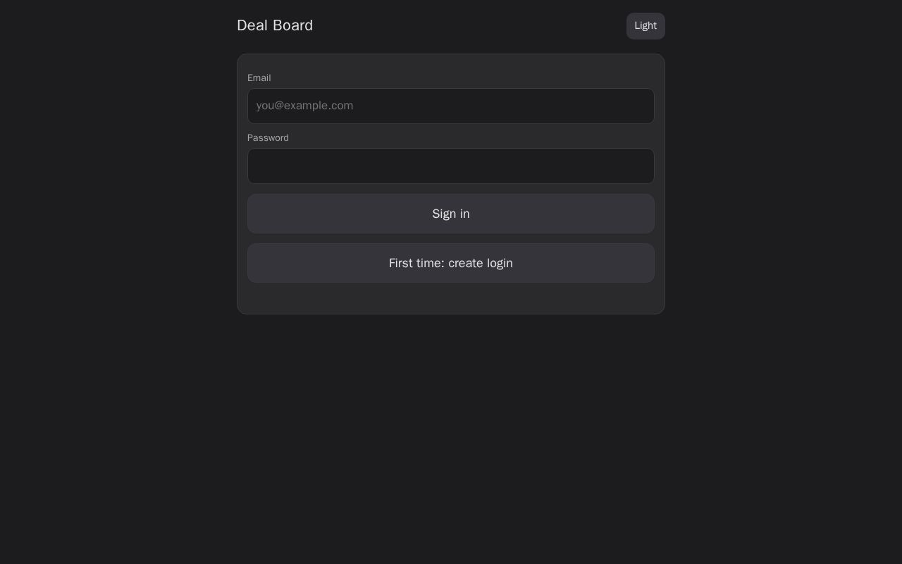 Preview of Deal Board App
