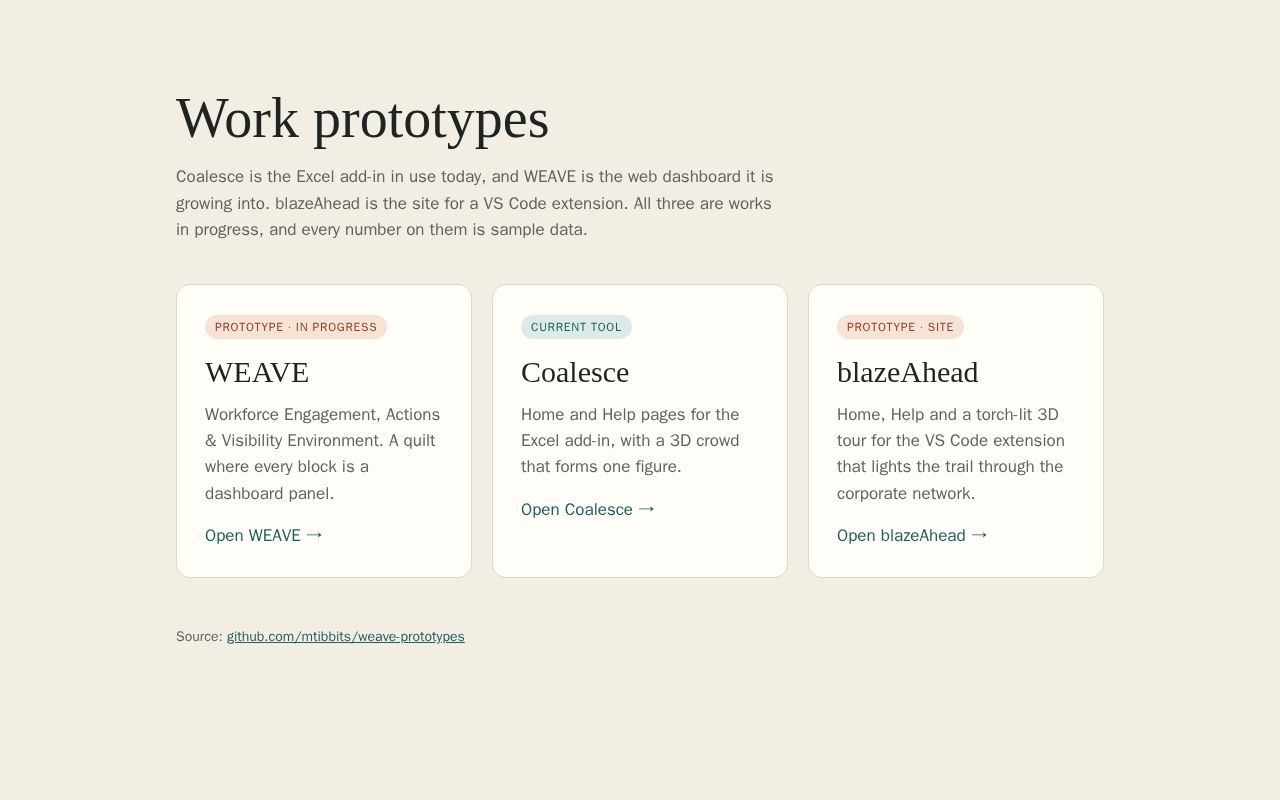 Preview of Weave Prototypes