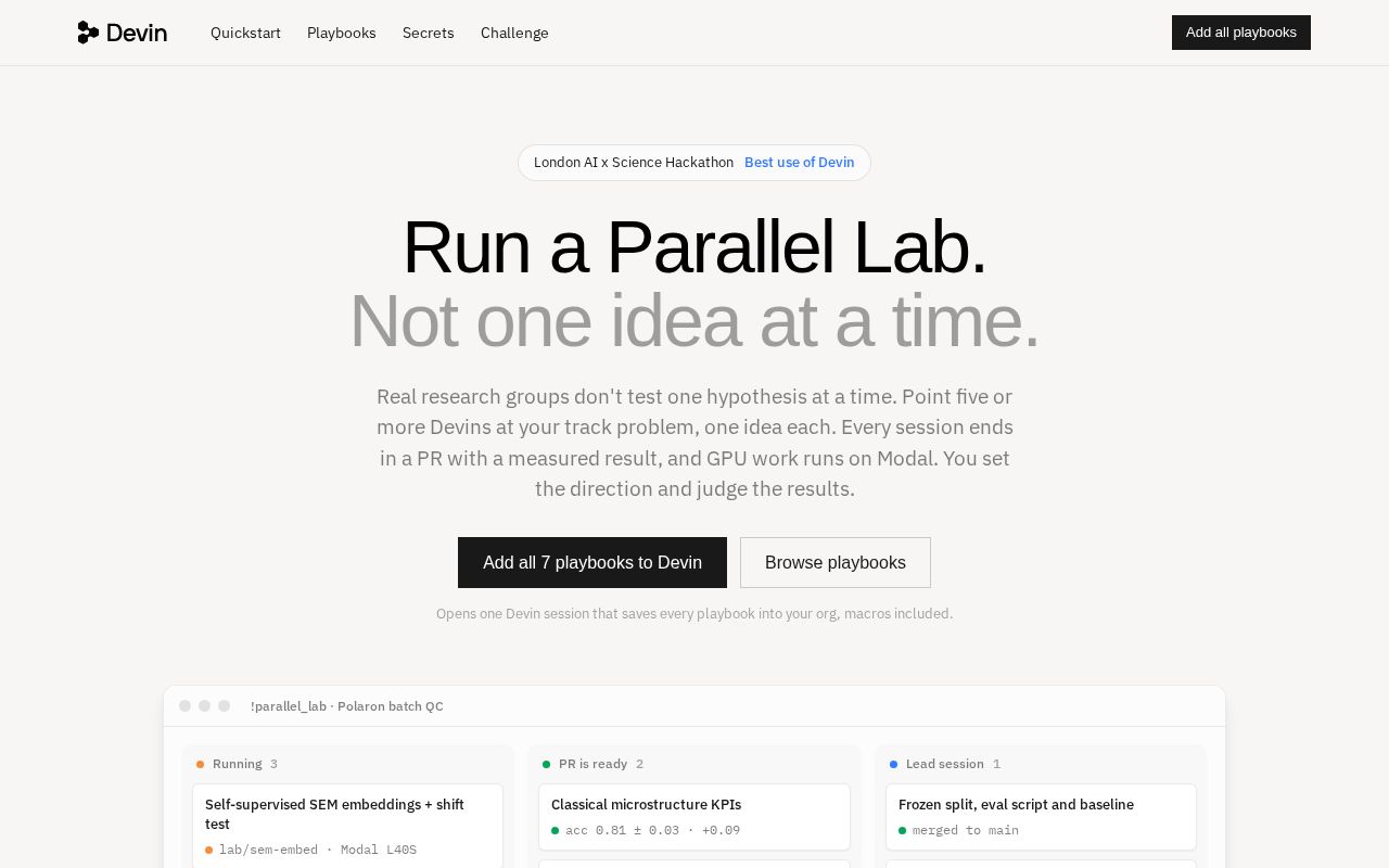Preview of Devin Ai Science Lab